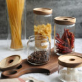 Glass Kitchen Canister with Airtight Acacia Wood Lids